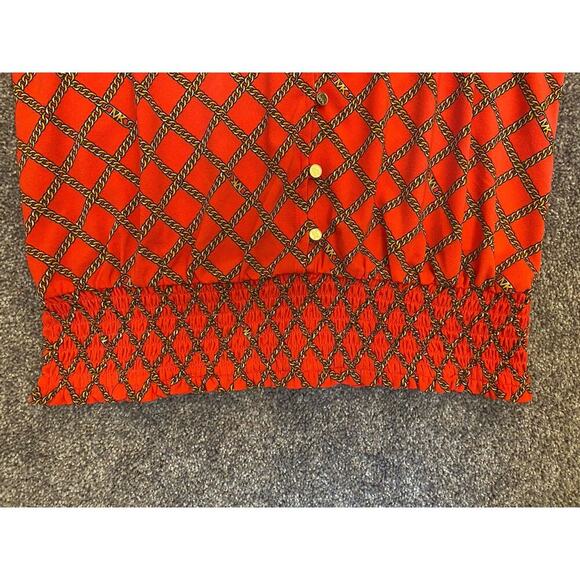 Michael Kors Women's Blouse Sea Coral Short Sleeves V-Neck Top Size S - NWT $98 - Picture 5 of 14